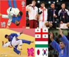 Πόντιουμ τζούντο ανδρών - 66 kg, Lasha Shavdatuasvili (γεωργία), Miklos Ungvari (Ουγγαρία) και Κισιμότο Ebinuma (Ιαπωνία), Cho Ιουν-Ho (Νότια Κορέα) - London 2012-